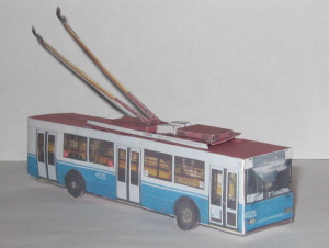 Бумажная модель троллейбуса ТролЗа Оптима